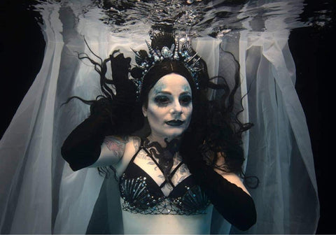 Gothic Mermaid Bra, Black Mermaid Bra, Custom Mermaid Bra - Made to Order - Get by Halloween