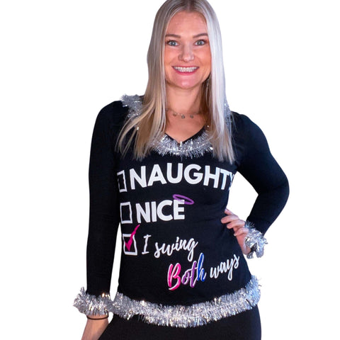 Bisexual Christmas Sweater, Naughty Christmas Sweater, 3D Ugly Christmas sweater womens