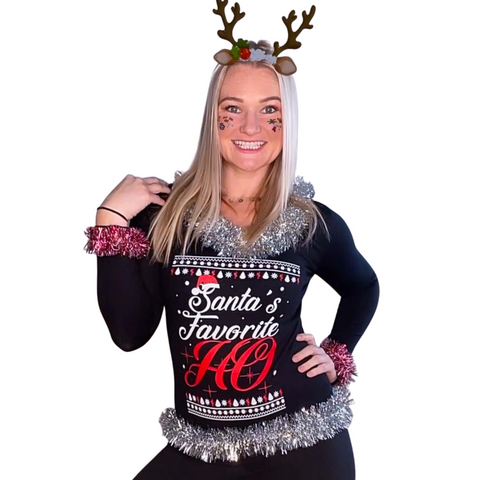 Santa's Favorite Ho - 3D Naughty Womens Ugly Christmas Sweater