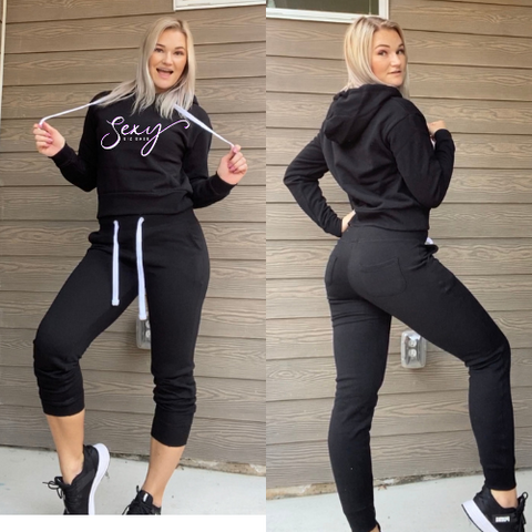 Sexy Biz Babe Sweats - Black Sweatshirt & Pants