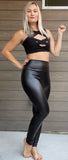 Black Faux Leather High Waist Leggings