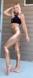 Metallic Faux Leather Leggings - Silver or Rose Gold -