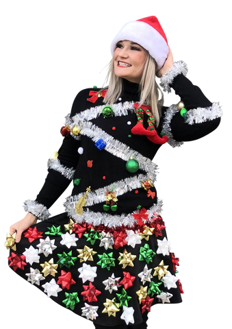 Christmas Bow Skirt AND Christmas Tree Sweater -