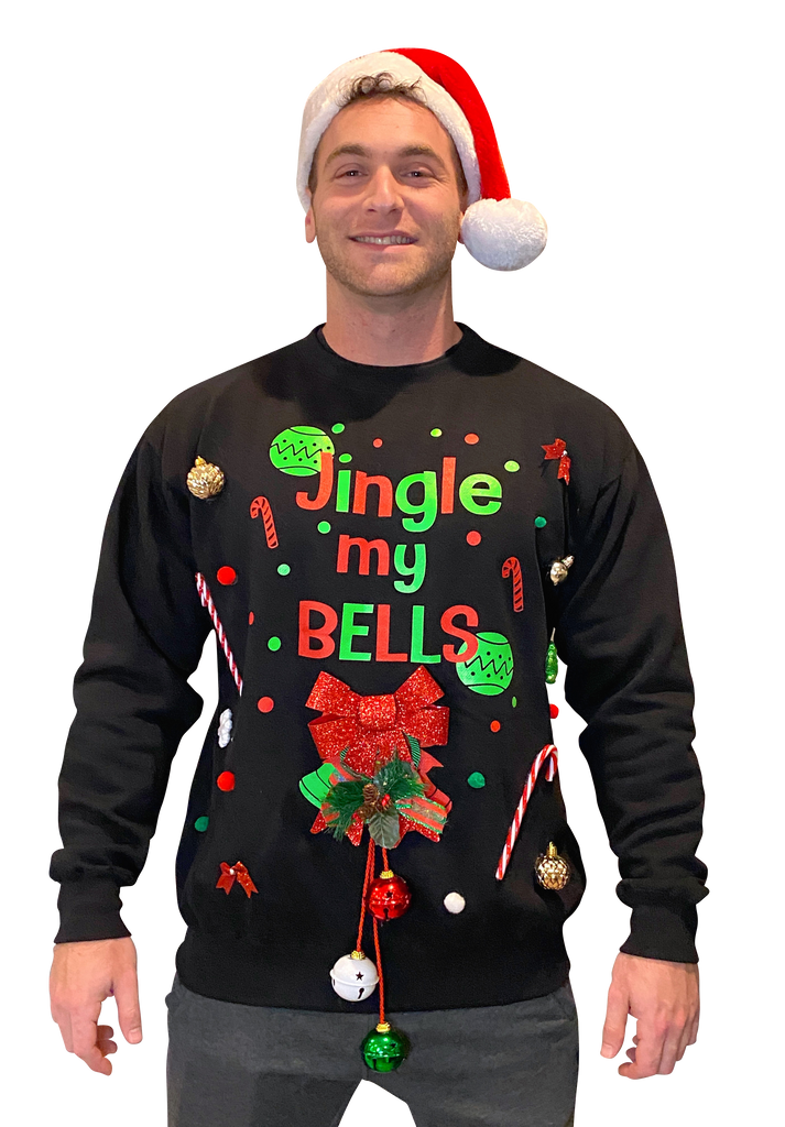 Mens  3D Jingle My Bells Sweater | Ugly Christmas Sweater