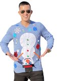 Ugly Christmas Sweater,  Ugly Christmas Sweater Mens, Custom Christmas sweater ,Naughty Upside Down Snowman Sweater FREE SHIPPING