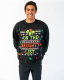 Mens Ugly Christmas Sweater: On the Naughty List Christmas Sweater PRESALE