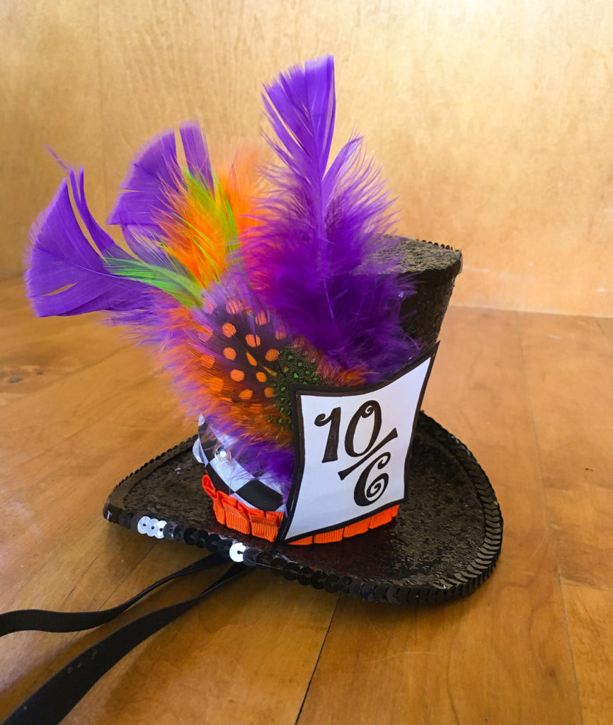 Mad Hatter Hat - Mini Top Hat - Mad Hatter Costume - Beyond Wonderland Rave hat