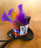 Mad Hatter Costume Hat - Mini Top Hat - Mad Hatter Costume, Mad Hatter Hat, GEt BEfore hAlloween