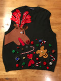 Ugly Christmas Sweater Mens, Ugly Christmas Sweater, Made to Order Reindeer Throw Up 3D Sweater