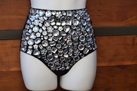 Rave Bottoms | High Waist Bottoms | Rhinestone High Waist Bottoms | Only the High Waist Bottoms | S & M IN STock - 2-3 DAY SHIPPING