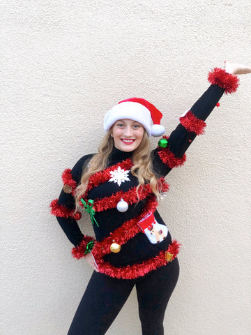 Ugly Christmas Sweater,  Womens Ugly Christmas Sweater, Ugly Christmas Tree Sweater,  FREE SHIPPING