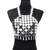 Mirror Festival Top, Rave Top, Body Chain Halter top