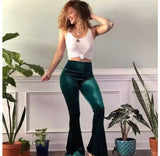 Lime Green Velvet Bellbottom Pants, Women’s Velvet Pants, Festival Pants