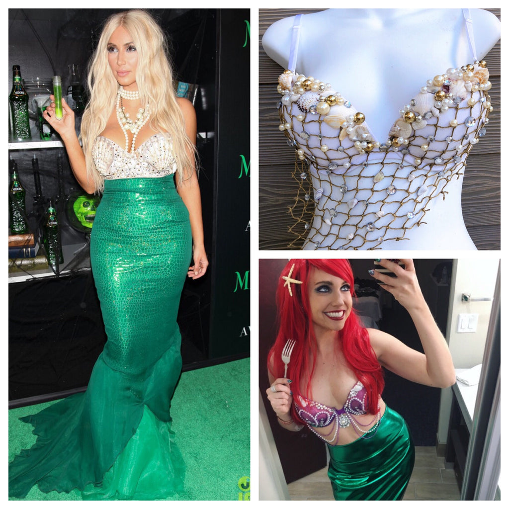 Purple Mermaid Bra / 34D / Halloween Costume  Mermaid costume, Mermaid  costume diy, Mermaid bra