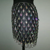 Festival Rhinestone Skirt - metal sequin skirt