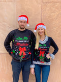 Matching Couples 3D Ugly Christmas Sweaters - Kiss Me Under the Mistletoe