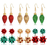 Christmas Dangle Light Bulb Earrings