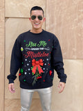 Matching Couples 3D Ugly Christmas Sweaters - Kiss Me Under the Mistletoe