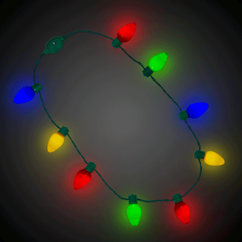 LED Christmas Bulb Light Up Necklace