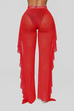 New Sexy Ruffle Women Sheer Pants - Transparent - Choose Color