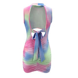 Tie Dye Backless Summer Dress -