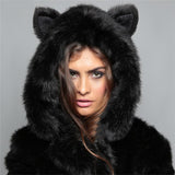 Women's Faux Fur Coat - Wolf Faux Fur Coat