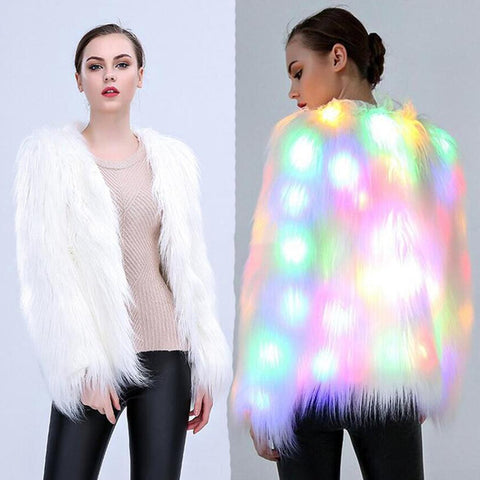 LED Faux Fur Coat
