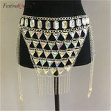 Festival Jewelry chain top and skirt -  2 pieces set